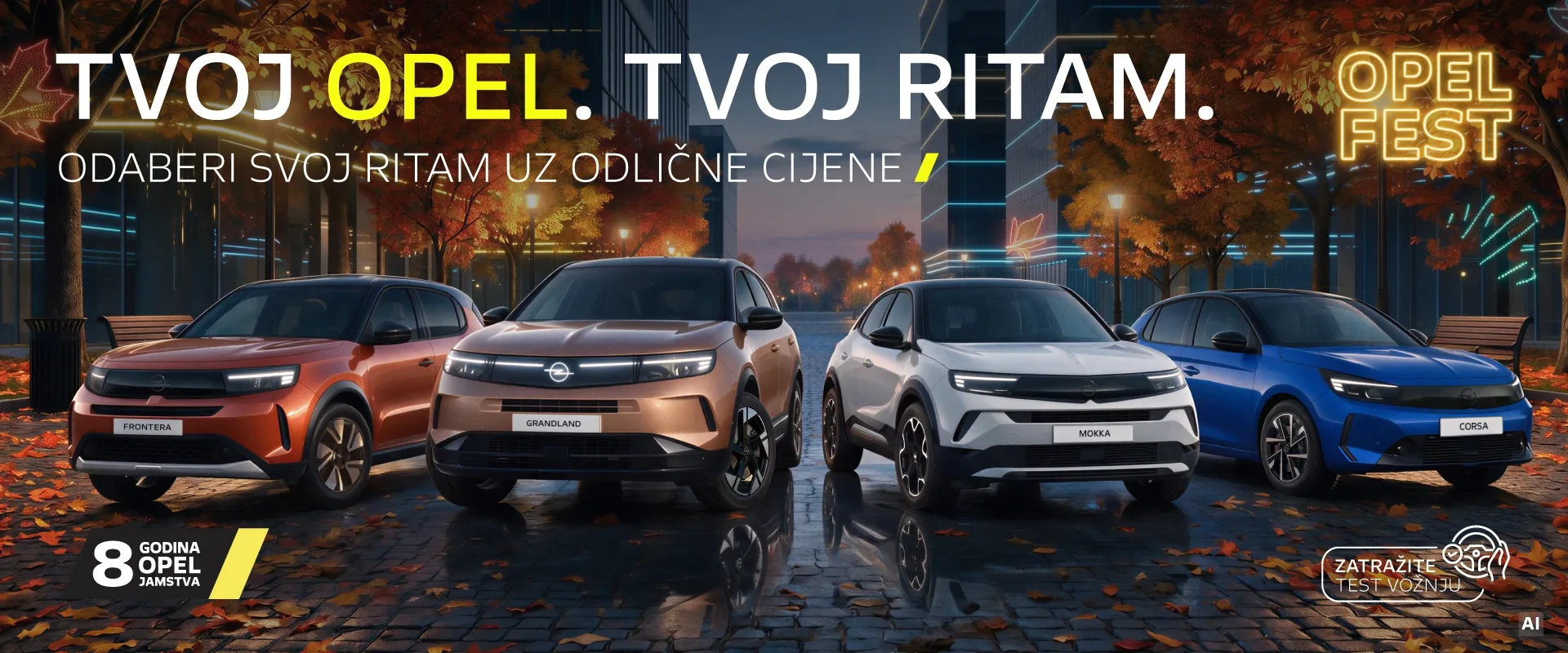 TVOJ OPEL. TVOJ RITAM. ODABERI SVOJ RITAM UZ ODLIČNE CIJENE I ČAK 8 GODINA JAMSTVA.